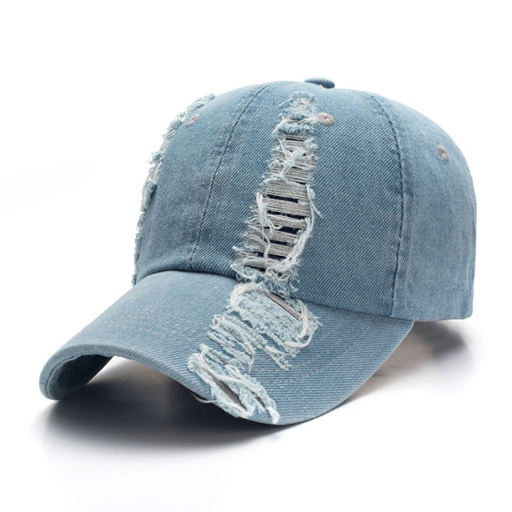 Cross border denim baseball caps for men and women washed retro fashion caps for outdoor sports sunscreen visors