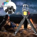 REDKEEV Pocket Keychain Flashlight Tripod Work Light Bracket for Outdoor Camping. 