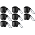 NCANRUI 8Pcs Plastic Flag Pole Rings with Bearings 360 Degree Rotating Anti Wrap Flag Mounting Ring for 0.76-1.0In Flag Pole,B.