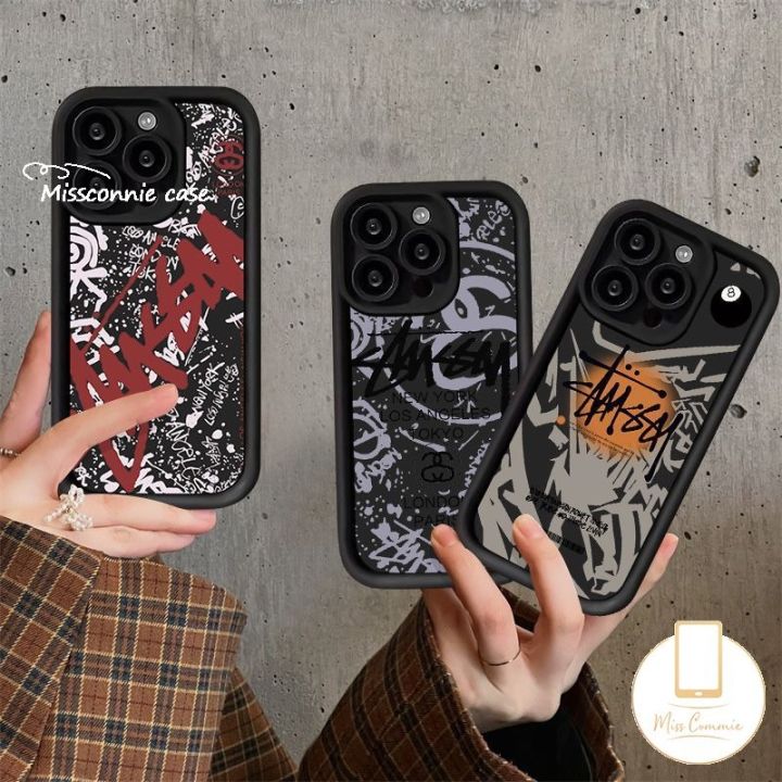 Trendy Brand Cool Stussy Case For Redmi 12 10A 13C A2 9T 12C 10C 9 A1 9C 9A Note 13 11s 12 10 9 10s 8 11 Pro Max Poco M3 M6 C55 X5 X6 Pro Mi 11 12 Lite Soft Tpu Angel Eyes Cover