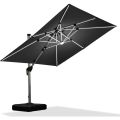 Double Top Deluxe Solar Powered LED Rectangle Umbrella Hanging Umbrella Outdoor Market Umbrella Navy Blue Patio Umbrellas. 