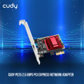 Cudy PE25 2.5 Gbps PCI Express Network Adapter - 10 Mbps / 100 Mbps / 1 Gbps / 2.5 Gbps Speed - Support Wake-On-LAN and RealWow Technology - Low-Profile and Full-Height Brackets - Windows 7 to 11, Windows Servers 2003 to 2022, and Linux compatible. 