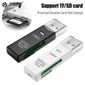 1pc 2 in 1 USB 3.0 USB Card Reader Micro SD TF Memory Card Adapter PC Laptop Extension Converter Mobile Phone Card Reader Rider.