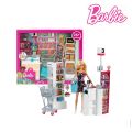 Barbie Doll & Playset, Supermarket with 25 Grocery Store-Themed Accessories Including Food, Check-Out Counter & Shelves. 