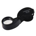 40x 25mm Eyes Optical Glass Loupe Magnifier Magnifying LED Light.