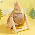 Rabbit Scratching Ball Wooden Rack Durable for Rabbits Small Animals Ferrets. 