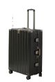 The Aluminum-Style Latch Luggage - Metallic Gunmetal Gray. 