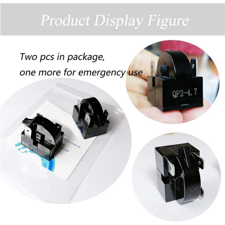 3X%20Part%203%20Pin%20QP2-4.7/%20QP2-4R7%204.7%20Ohm%20Refrigerator%20PTC%20Start/%20Relay%20for%20Most%20Mini%20Fridges%20and%20Coolers%20-%20Image%205