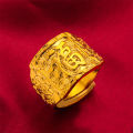 2021 New Gold-plated Retro Men's Ring Thai Sand Gold Domineering Fufa Fortune Open Ring Source Source. 