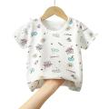 GC Children Cotton Tops Summer Short Sleeves Round Neck Cartoon Printing Shirt For Boys Girls. 