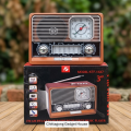 KTF-1647 Bluetooth, AUX, USB, TF Card & FM/AM/SW 8 Band Radio Supported Speaker With Clock & LED Flashlight.