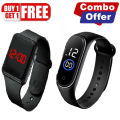 New Collection Buy 1 get 1,Square LED Digital Sports Watch And Ring Touch Watch, Combo Offer - Watch For Men - Watch - ঘড়ি - Watch For Men.