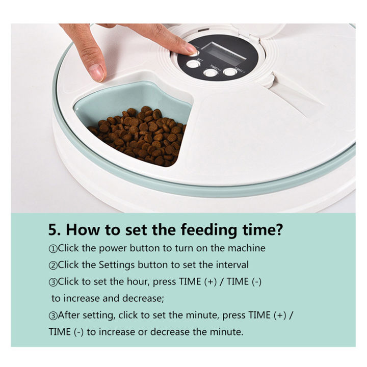 Donut%206-Meal%20Automatic%20Pet%20Feeder%20with%20Programmable%20Timer,%20LCD%20Display%20Automatic%20Pet%20Feeder%20for%20Cat%20Dog,%20Auto%20Food%20Dispenser%20with%20Timer%20&%20Music%20Reminding,%20Portion%20Control%20-%20Image%203