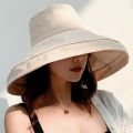2024 Women's Hat Bucket hat Panamanian Women Four Seasons Fisherman Hat Big Brim Hat Double-Sided Fisherman Hat Sun Visor Cap. 