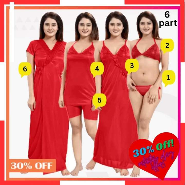 6 Part Indian Best Quality Night Dress for Women - Comfortable and  Nighty
