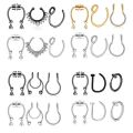 3Pcs Nose Ring Magnetic Septum Ring Nose Ring Hoop Stainless Steel Horseshoe Clip On Nose Ring No-Pierced Septum Ring.