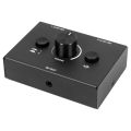 【Lejia】Audio Switcher, Input 1 Output/1 Input 2 Audio Splitter Switcher, Audio Switcher Box, One-Key Mute Button. 