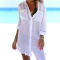 Women's Beach Tunics Women Swimsuit Cover-ups Woman Swimwear Beach Cover up Beachwear Mini Dress Saida de Praia. 