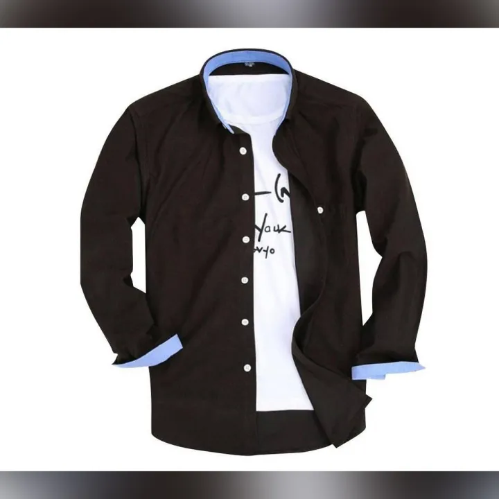 Navy%20Blue%20Cotton%20Long%20Sleeve%20Casual%20Shirt%20For%20Men%20-%20Image%204
