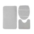 Romantic France Paris Eiffel Tower Style Bathroom Set Flannel Non Slip Pedestal Rug + Toilet Lid Cover + Floor Mat Bath Mat Set and Mildew-proof Waterproof Shower Curtain.