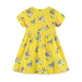 GC Girl Summer Casual Dress Children's Cotton Round Neck Short Sleeves Flower Printed Princess Dress. 