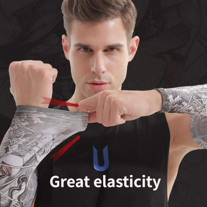 1PCS%202024%20New%20Men%20Long%20Warmers%20Summer%20Tattoo%20Sleeves%20Sun%20Protection%20Cover%20Outdoor%20Gloves%20Driving%20Ice%20Silk%20Arm%20Sleeves%20Women%20-%20Image%202