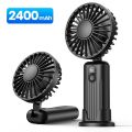 TOPK Portable Mini Fan,2400mAh USB Rechargeable Hand Neck Fan 3in1 Personal Electric Fan Standing Fans for Room Camping Foldable.