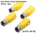 Gear Motor 3V ~ 6V DC for Robot Wheel - 4pcs - dc motor - dc motor. 