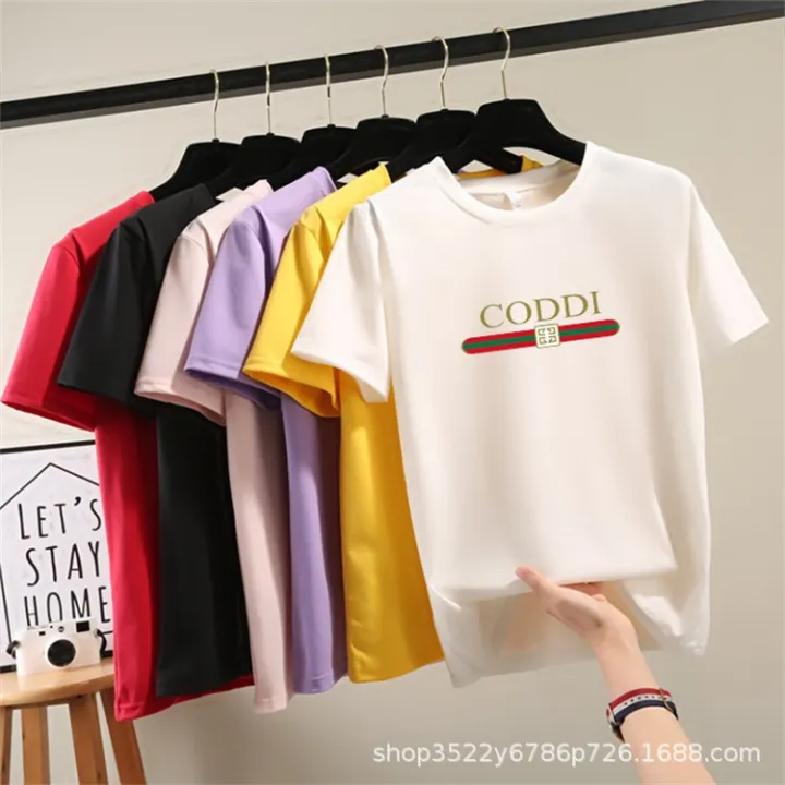 2024%20Korean%20Style%20Short%20Sleeve%20T%20T-shirt%20Female%20Summer%20Students%20Casual%20Crew%20Neck%20Top%20Letters%20Women's%20Printed%20Wear%20Batch%20-%20Image%203