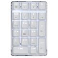 Mechanical Numeric Keypad Wired Gaming Keypad Crystal Case White Backlit 21 Keys Mini Numpad Portable. 