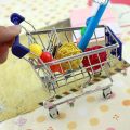 New Home Decoration Mini Supermarket Shopping Trolley Toy Gift Miniature Mini Shopping Cart Toys Storage Desktop Model. 