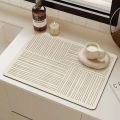 Line Drain Mat Diatomite Kitchen Mats Super Absorbent Dish Drying Pad Non-slip Drainer Rug Modern Quick Dry Tableware Rugs 주방매트. 