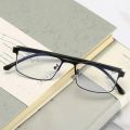 Anti-Blue Light Myopia Glasses Finished Business Men Women Metal Square Prescription Eyeglasses Diopter 0 -0.5 To -6.0 Oculos. 