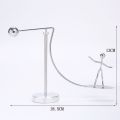 New Stainless Steel Balance Ball Toy Home Decor Weightlifter Kinetic Art Balance Iron Man Ornaments Pendulum Cradle Early Education Tools Decompression Desk Toy Gifts.