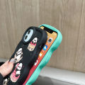 Hontinga for Vivo Y02 Y02A Y02T Back Cover Cute Panda Pattern Luxury Phone Cover Soft Silicone Macaron Wave Mobile Case.