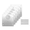 6 Pcs Cabinet Hinge Repair Plate Kit with Screws, Stainless Steel Concealed Cupboard Door Hinge Repair Brackets. 