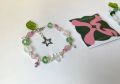 TXT TEMPTATION inspired beaded bracelet | KPOP jewelry | moa gift | handmade beaded bracelet | pink and green jewelry. 