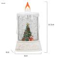 Christmas Candle Light Decorative Candle Water Filled Sequins Snow Scene Flameless Candle LED Pillar. 