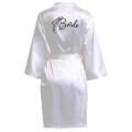 Wedding Party Team Bride Robe With Black Letters Kimono Satin Pajamas Bridesmaid Bathrobe NLJY002.