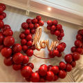 100Pcs Ruby Red Balloon Glossy Metal Pearl Latex Balloons Chrome Metallic Colors Air Balloons Wedding Party Decoration.