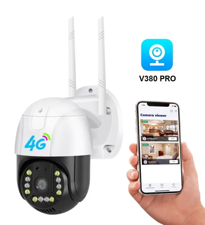 4G Sim Supported IP Camera 3MP V380 PRO Waterproof Outdoor Color Night ...