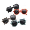 Baby Bear Folding Children Sunglasses Girl's Simple Matte Glasses Frame Boy Kids Cute Sun Protection Eyeglasses Foldable Eyewear. 
