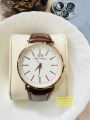 GTY DWD70 PU Leather Wrist Watch For Men Brown Dial White.