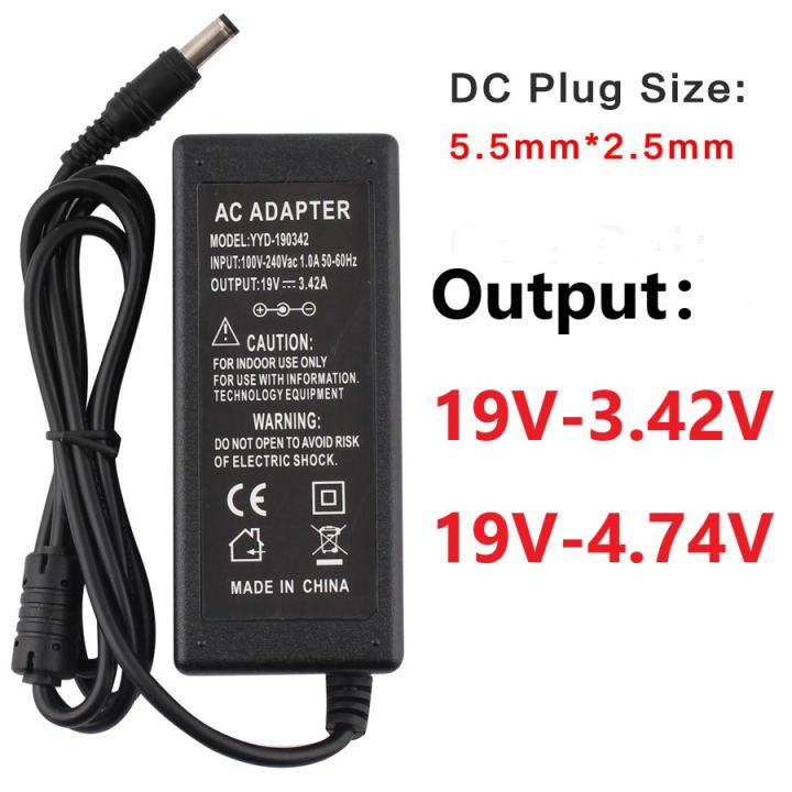 19V Power Adapter Charger 3.42A 4.74A Laptop Charger Universal AC ...