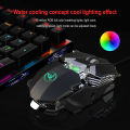 HXSJ J600 Mechanical Wired Mouse Gaming Mouse for Gamer PC Laptop Desktop 9 Key RGB Light Effect Mouse Six Adjustable 6400 DPI Programmable Breathing Backlit（Black）. 