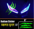 Bike Radium Sticker - Monster Eye  / Glow in the dark ( Waterproof & Premium quality)/ Bike Sticker Gallery. 