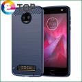 【ETOP】Moto Z3 Play Case,Moto Z3 Case, Sfmn 2-Pack Carbon Fiber Brushed Texture Soft TPU Full-Body Protective Cover Phone Case. 