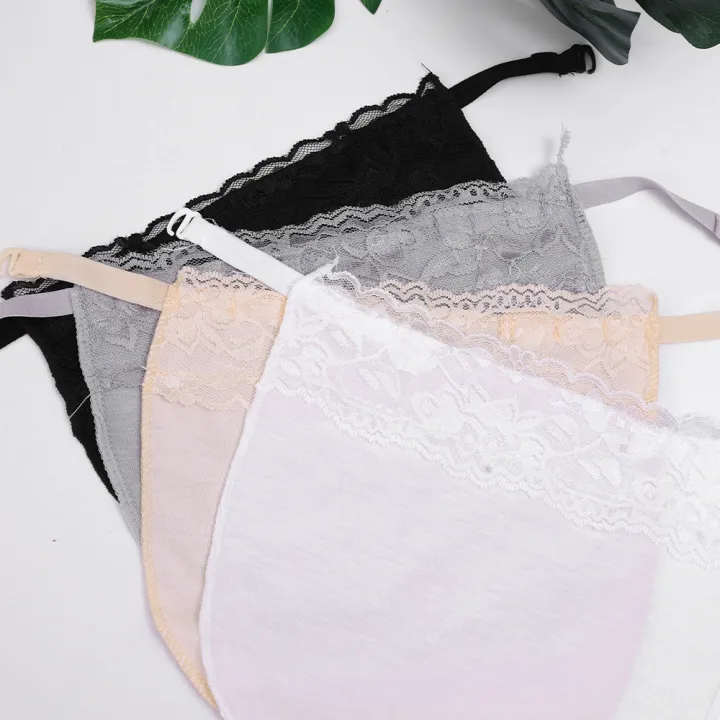 Women's%20Lace%20Cleavage%20Cover%20Up%20Mock%20Camisole%20Bra%20Underwears%20Strapless%20Wrapped%20Chest%20Invisible%20Clip-On%20Adjustable%20-%20Image%202