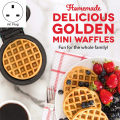 Mini-Maker Suitable for Single Waffle, Which is Easy to Clean UK Plug. 
