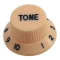 Cream Dark Blue Font 1 Volume& 2 Tone Guitar Control Knobs for Fender Strat & Solid Knob Shaft Box Style Les Paul Sg 3 Way Pickup Selector Toggle Switch, Beige Tip.